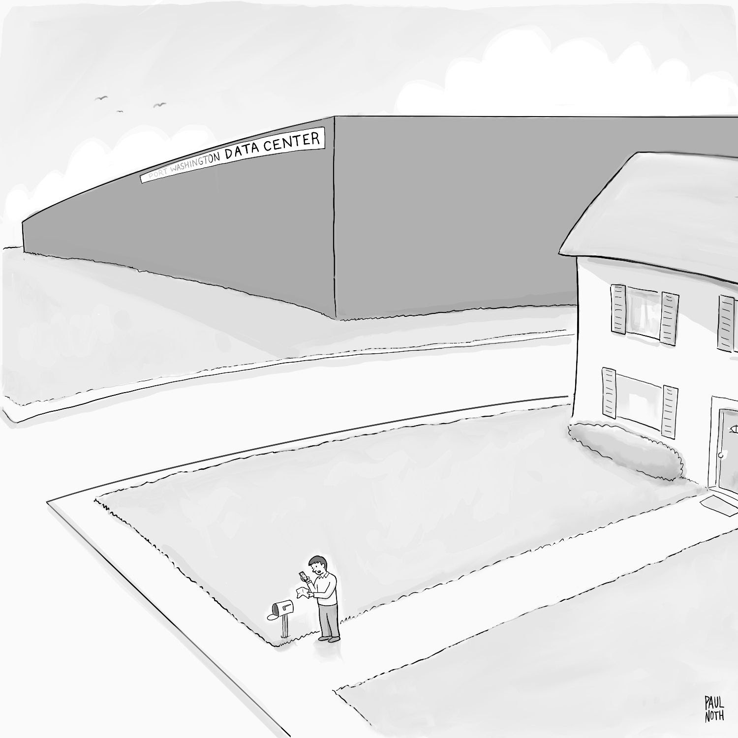 A cartoon of a person standing outside a building AI-generated content may be incorrect.
